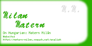 milan matern business card
